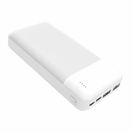 Baterie externa, powerbank Platinet 45723, 20000 mAH li-polimer, 2 x USB, 1 x Type C, 1 x microUSB, LED, alb [2]