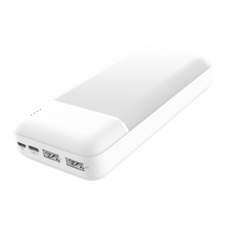 Energy - Baterie externa, powerbank Platinet 45723, 20000 mAH li-polimer, 2 x USB, 1 x Type C, 1 x microUSB, LED, alb