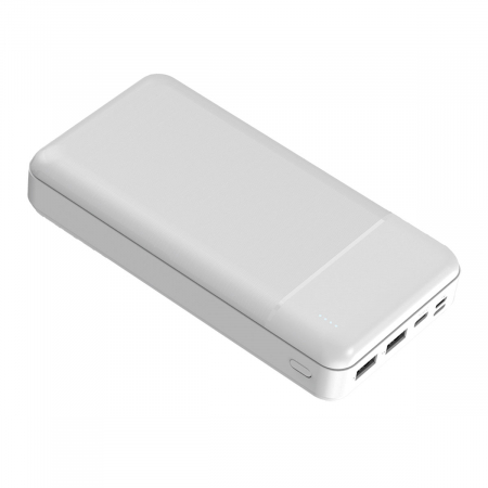 Energy - Baterie externa, powerbank Platinet 45725, 30000 mAH li-polimer, 2 x USB, 1 x Type C, 1 x microUSB, LED, alb