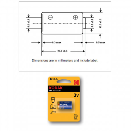 Baterie foto KODAK K123LA MAX Lithium 3V, tip CR123A, in blister, 1500 mAh, fara Mercur, Plumb si Cadmiu [3]