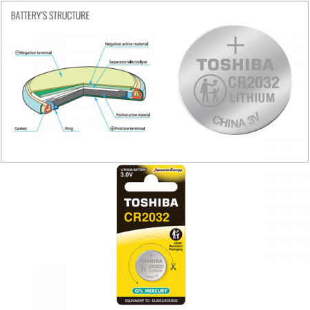 Baterie Litiu 3V CR2032 tip moneda, Toshiba 10806, in blister [2]