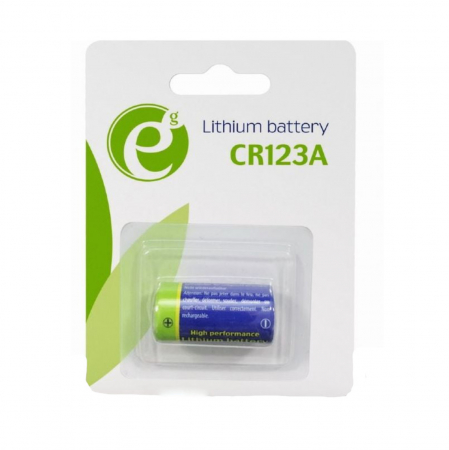 Baterie Litiu 3V CR123A, cilindrica, Energenie EG-BA-CR123-01, in blister, albastru cu verde [2]