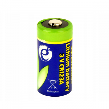 Baterii Butoni - Baterie Litiu 3V CR123A, cilindrica, Energenie EG-BA-CR123-01, in blister, albastru cu verde