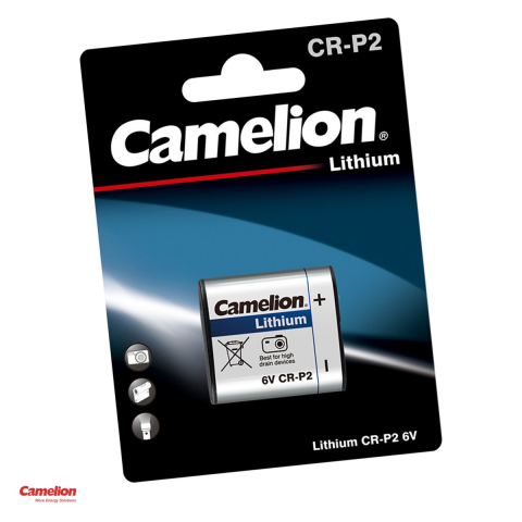 Baterii Foto - Baterie litiu Camelion CR-P2, 6 V, 1400 mAh, Li-MnO2, echivalent CRP2, DL223, 223, 35 x 19.5 x 36 mm, baterie foto, in blister