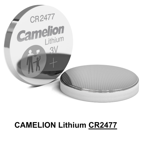 Baterie Litiu CR2477 / BR2477 3V 1000mAh, Dimensiuni 24.5x7.7 mm, Pentru Dispozitive cu Consum Mare, Aparate Medicale, Alarme, Camelion [1]