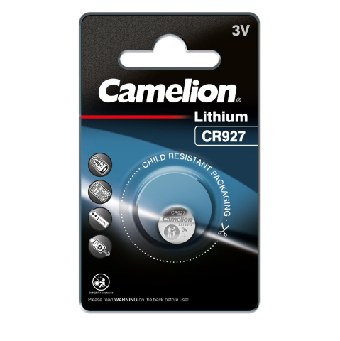 Baterii Butoni - Baterie Litiu CR927 / BR927 3V 30mAh, Dimensiuni 9.5x2.7 mm, Ultra-Compacta, Pentru Aparate Auditive, Ceasuri, Dispozitive Medicale Mici, Blister 1 Bucata, Camelion