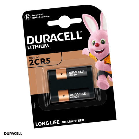 Baterii Foto - Baterie litiu Duracell 2CR5 245, 6 V, Li-MnO2, echivalent DL245, EL2CR5, 34 x 17 x 45 mm, baterie foto, in blister