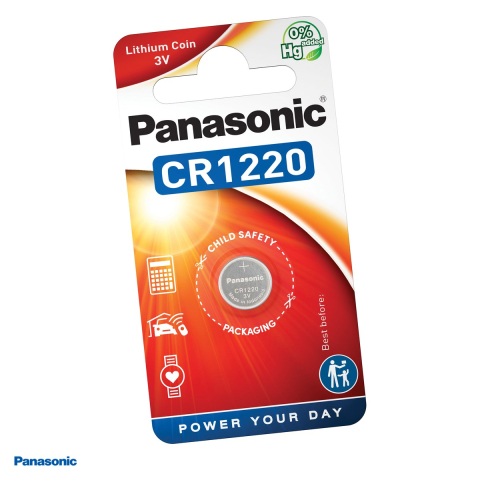 Energy - Baterie litiu Panasonic CR1220, litiu - dioxid de mangan, 3 V, 35 mAh, 12.5 x 2.0 mm, in blister