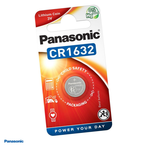 Energy - Baterie litiu Panasonic CR1632, litiu - dioxid de mangan, 3 V, 125 mAh, 16 x 3.2 mm, in blister