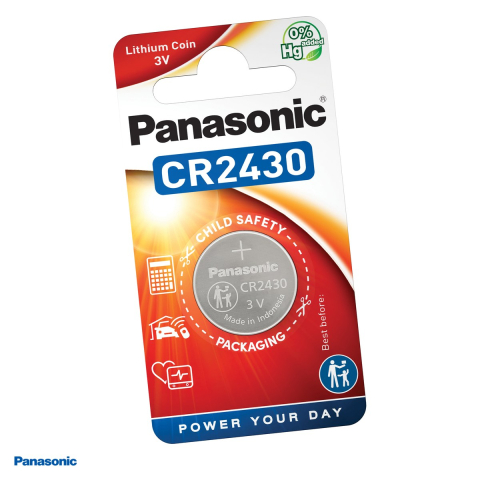 Energy - Baterie litiu Panasonic CR2430, litiu - dioxid de mangan, 3 V, 300 mAh, 24.5 x 3.0 mm, in blister