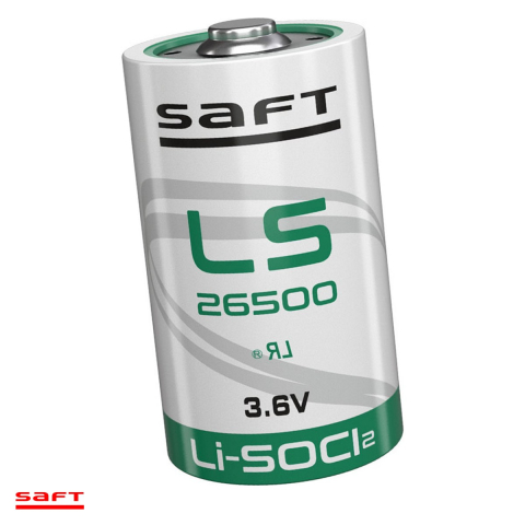 Baterii Litiu 3.6V industriale - Baterie litiu Saft LS 26500 C, 3.6 V, 7700 mAh, Li-SOCl2, 26 x 50.4 mm, bulk