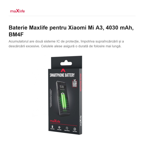 Baterie Maxlife pentru Xiaomi Mi A3, 4030 mAh, BM4F [1]