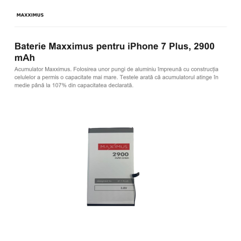 Baterie Maxximus pentru iPhone 7 Plus, 2900 mAh [1]