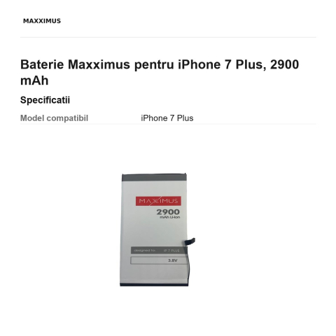 Baterie Maxximus pentru iPhone 7 Plus, 2900 mAh [2]