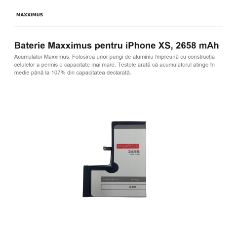 Baterie Maxximus pentru iPhone XS, 2658 mAh [1]