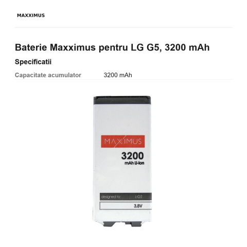 Baterie Maxximus pentru LG G5, 3200 mAh [2]