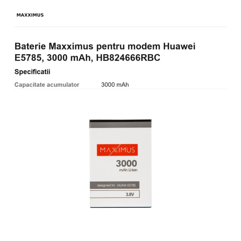 Baterie Maxximus pentru modem Huawei E5785, 3000 mAh, HB824666RBC [2]