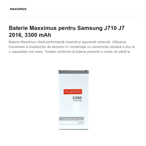 Baterie Maxximus pentru Samsung J710 J7 2016, 3300 mAh [1]
