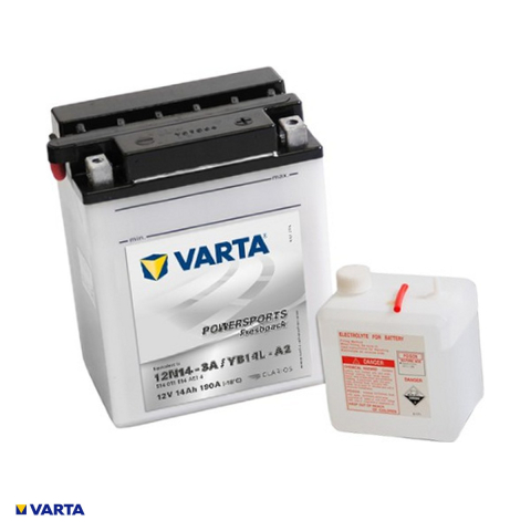 Baterie moto VARTA Powersports Freshpack 12N14-3A (B14L-A2), 12 V, 14 Ah, curent de pornire 190 A, 135 x 90 x 167 mm, borna plus pe dreapta [0]