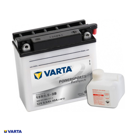 Baterie moto VARTA Powersports Freshpack 12N5.5-3B, 12 V, 5,5 Ah, curent de pornire 55 A, 136 x 61 x 131 mm, borna plus pe dreapta [0]