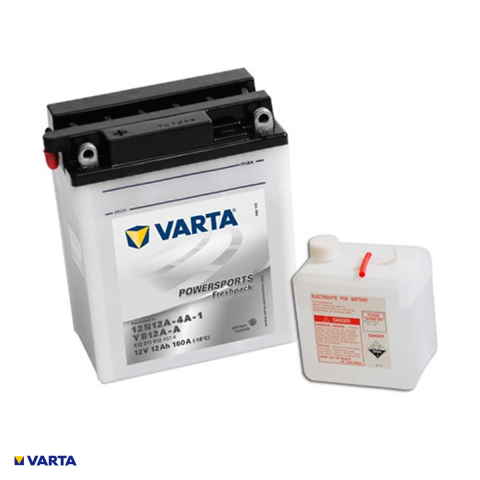 Baterii auto si moto - Baterie moto VARTA Powersports Freshpack YB12A-A, 12 V, 12 Ah, curent de pornire 160 A, 136 x 82 x 161 mm, borna plus pe stanga, 512011012
