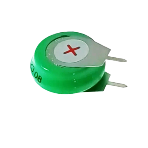 Baterie NiMH, 1.2V, 80mAh, cu 2 pini, 6074, diametru de 15 mm, verde [4]