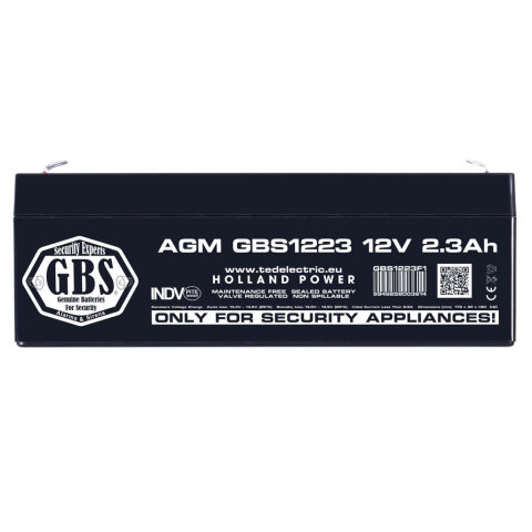 Baterie Reincarcabila F1 12V Stationara VRLA 2.3Ah AGM, Dimensiuni 178x35x60 mm, TED Electric GBS1223, pentru sisteme alarma si securitate, iluminare, backup energie [1]