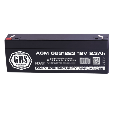 Energy - Baterie Reincarcabila F1 12V Stationara VRLA 2.3Ah AGM, Dimensiuni 178x35x60 mm, TED Electric GBS1223, pentru sisteme alarma si securitate, iluminare, backup energie