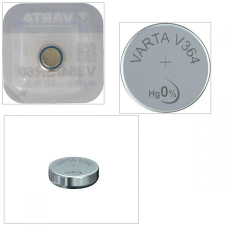 Baterie Varta V364 SR60 AG1 pentru ceasuri, tip buton, 1.55V, 22 mAh, Sistem Oxid de Argint [2]