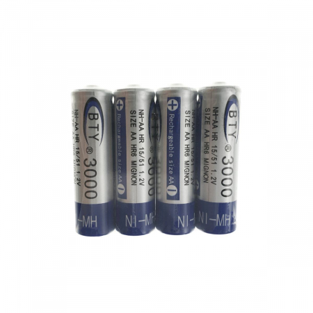 Baterii reancarcabile BTY AA R06, 1.2V, 3000mAh Ni-MH, set 4 bucati [3]