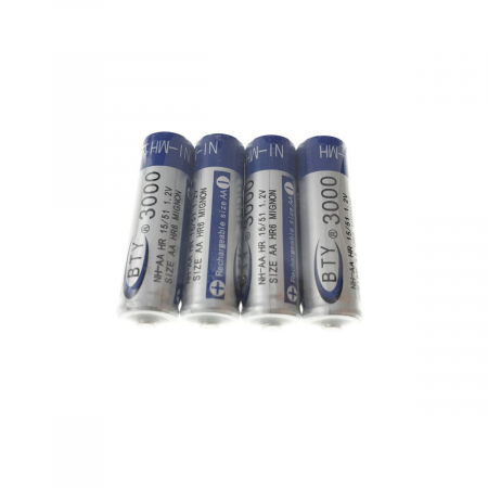 Acumulator R6 / AA - Baterii reancarcabile BTY AA R06, 1.2V, 3000mAh Ni-MH, set 4 bucati