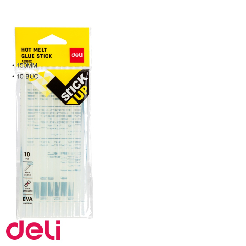 Batoane lipici transparent hot melt Deli, 7 x 150 mm, set 10 bucati, pentru pistoale de lipit [2]
