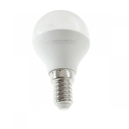 Bec LED clasic E14 G45, Esperanza ELL152, 6W, 3000K, 580lm, 220V, clasa energetica A+, lumina alba naturala [1]