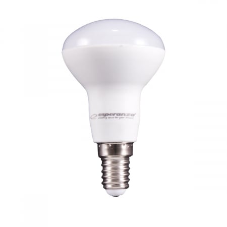 E14 lumina naturala - Bec LED clasic E14 R50, Esperanza 93938, 8W, 3000K, 720lm, 220V, clasa energetica A+, lumina alba naturala