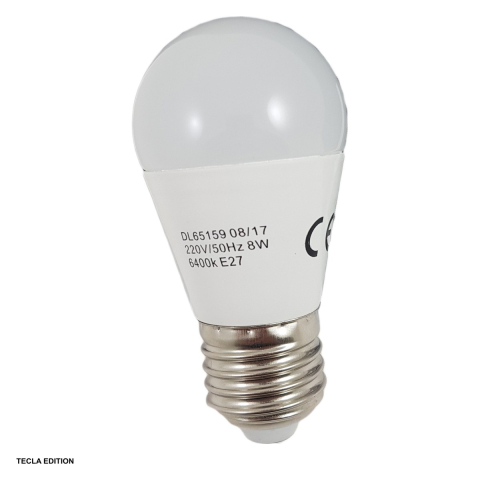E27 lumina rece - Bec LED DL65159, soclu E27, 8 W, 6400 K lumina rece, balon mic G45