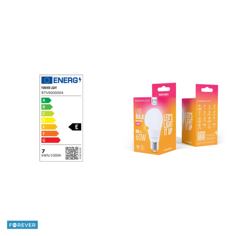 Bec LED Forever Light E27 A60, 7 W, 806 lm, lumina calda 3000K, clasa E [3]