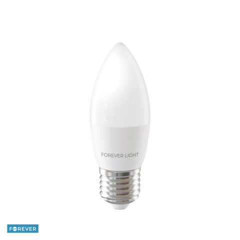 E27 lumina calda - Bec LED Forever Light E27 C37, 4.2 W, 480 lm, lumina calda 3000K, clasa E