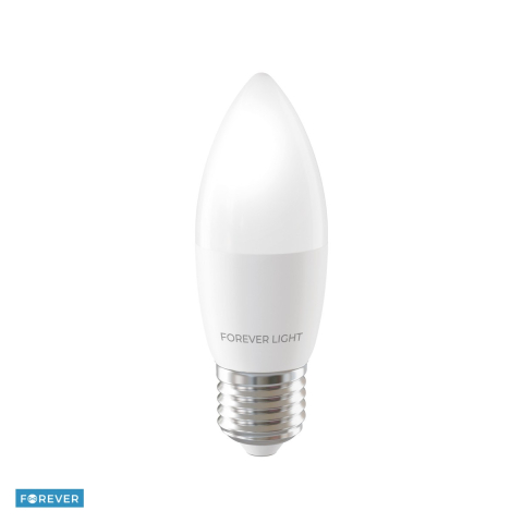E27 lumina calda - Bec LED Forever Light E27 C37, 7.2 W, 840 lm, lumina calda 3000K, clasa E