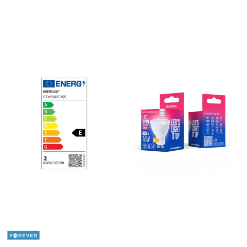 Bec LED Forever Light GU10, 1.5 W, 142 lm, lumina rece 6000K, clasa E [3]