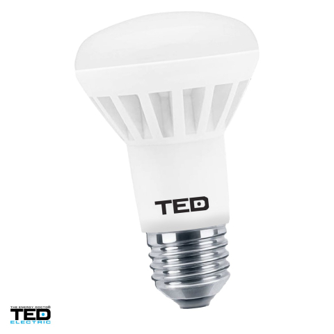 E27 lumina rece - Bec LED TED Electric E27 R63, 7 W, 560 lm, 6400 K lumina rece