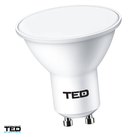 Iluminare si Electrice - Bec LED TED Electric, soclu GU10, 3 W, 260 lm, 6400 K lumina rece, spot GU10