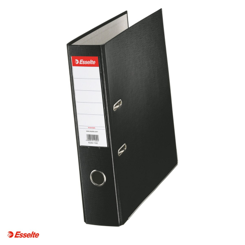 Bibliorafturi - Biblioraft Esselte Economy, PP, A4, 75 mm, capacitate 500 coli (80 g/mp), negru