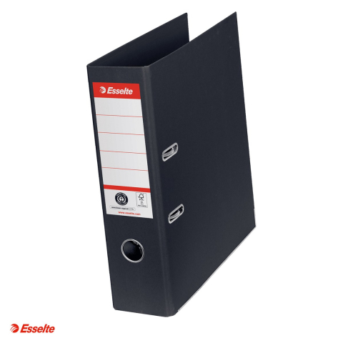 Bibliorafturi - Biblioraft Esselte No.1 Power Recycled, carton, A4, 75 mm, capacitate 500 coli (80 g/mp), negru