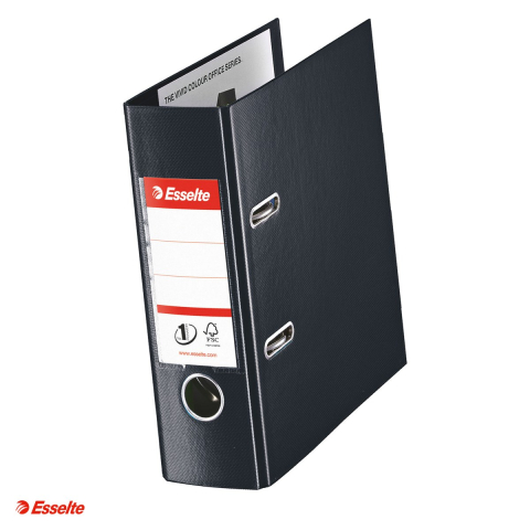 Bibliorafturi - Biblioraft Esselte No.1 Power VIVIDA, PP/PP, A5, 75 mm, capacitate 500 coli (80 g/mp), negru