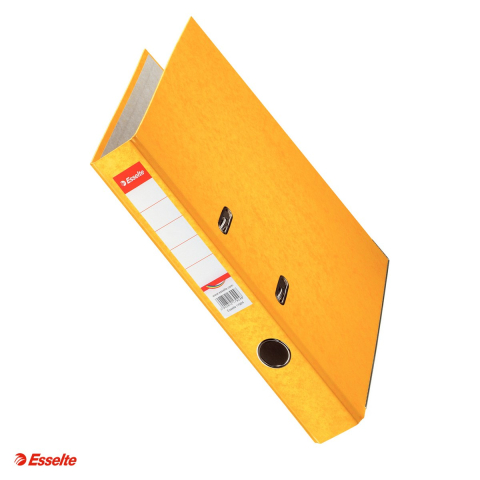 Bibliorafturi - Biblioraft Esselte Rainbow, carton prespan, A4, 50 mm, capacitate 350 coli (80 g/mp), galben