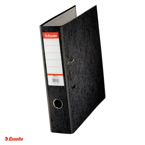 Bibliorafturi - Biblioraft Esselte Rainbow, carton prespan, A4, 75 mm, capacitate 500 coli (80 g/mp), negru