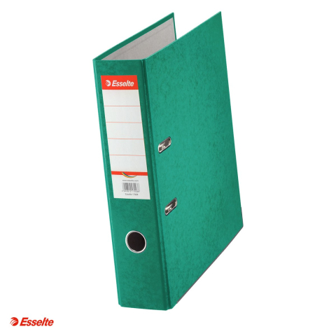 Bibliorafturi - Biblioraft Esselte Rainbow, carton prespan, A4, 75 mm, capacitate 500 coli (80 g/mp), verde