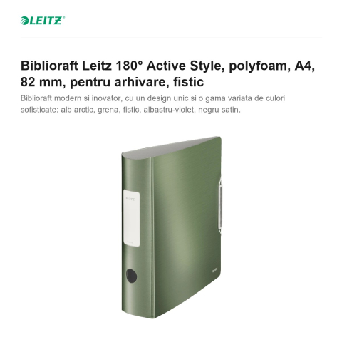 Biblioraft Leitz 180° Active Style, polyfoam, A4, 82 mm, pentru arhivare, fistic [1]