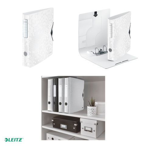 Biblioraft Leitz 180° Active WOW, polyfoam, A4, 65 mm, capacitate 350 coli (80 g/mp), pentru arhivare, alb [3]