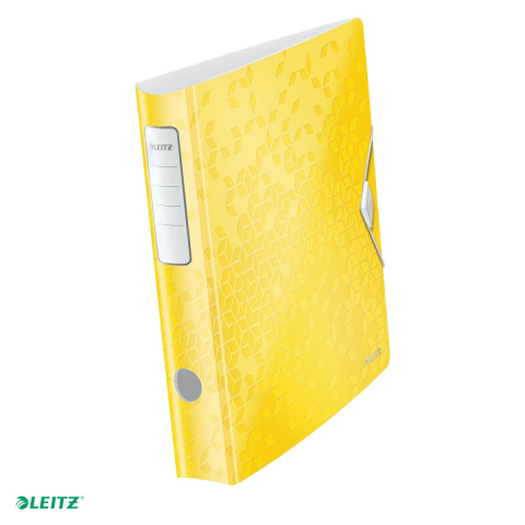 Bibliorafturi - Biblioraft Leitz 180° Active WOW, polyfoam, A4, 65 mm, capacitate 350 coli (80 g/mp), pentru arhivare, galben